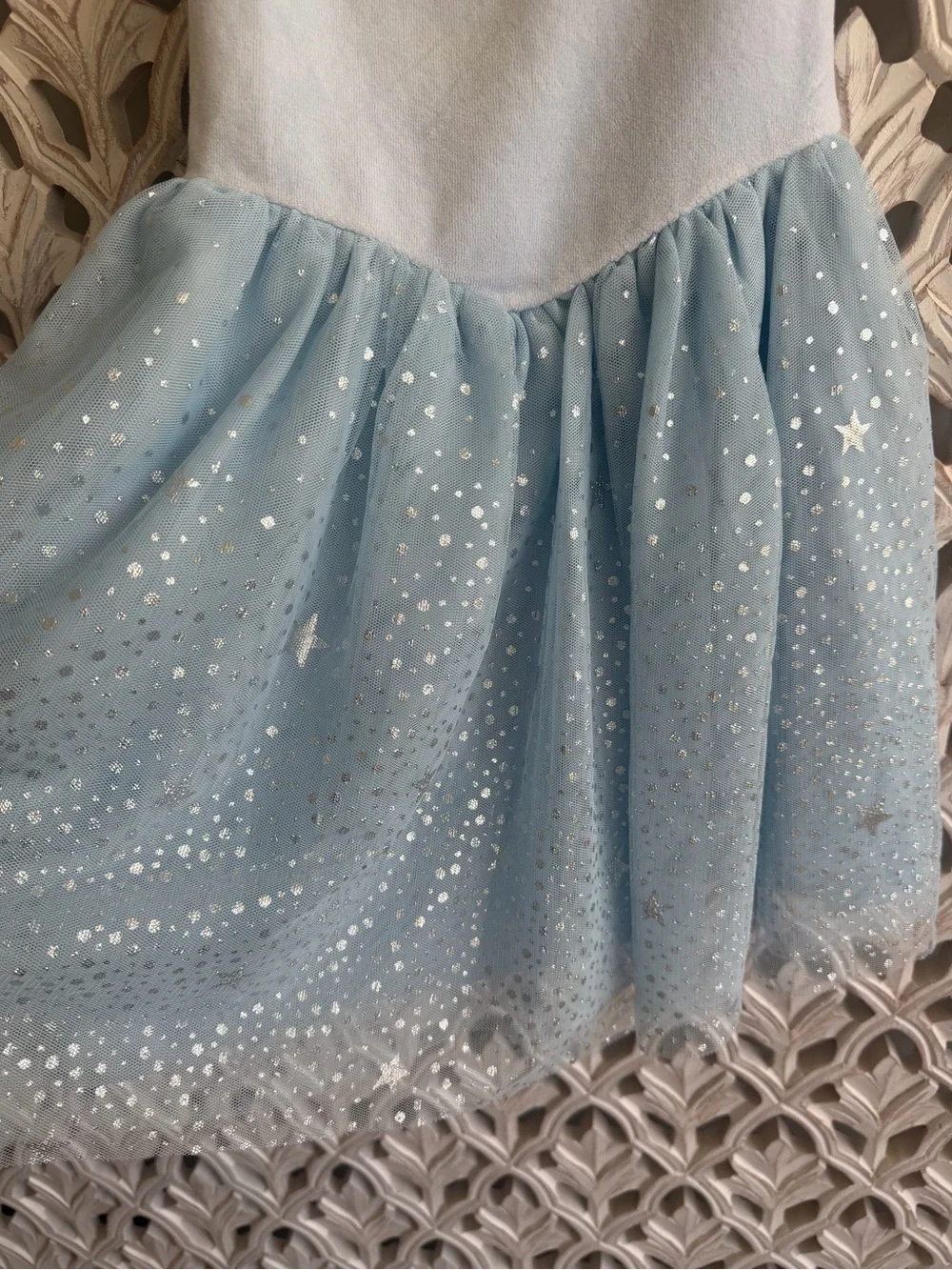 Blue Velvet Fairy Tale Dress | Sparkly Tulle & Flutter Sleeves, size 6